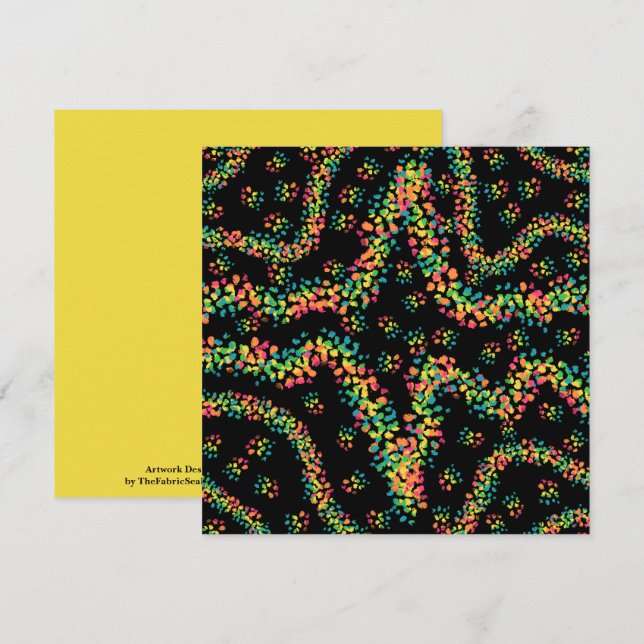 Rainbow Colored Seurat Style Pointillism Pattern Card (Front/Back)