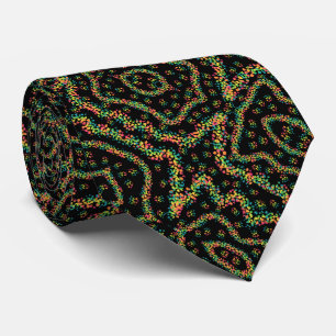 Rainbow Colored Seurat Style Pointillism Pattern Neck Tie