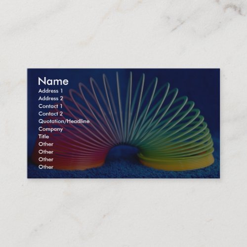 Rainbow-colored slinky toy business card templates
