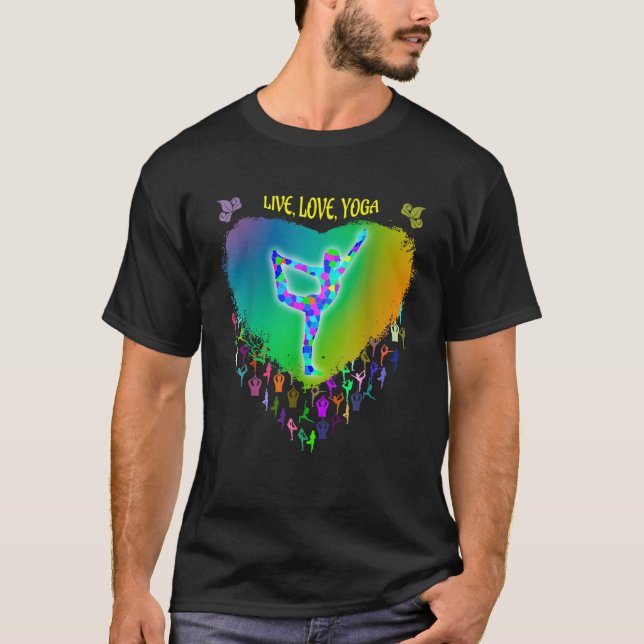 Rainbow Colored Stained Glass Pattern T Shirt (Front)