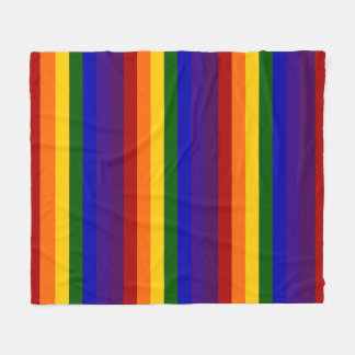 Rainbow Colored Stripes Fleece Blanket