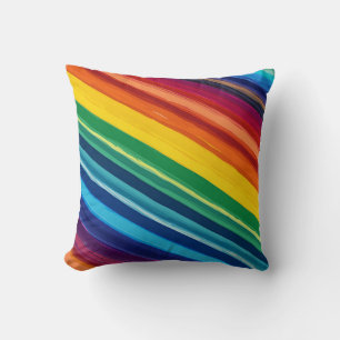 rainbow-colored Throw Pillow