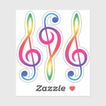 Rainbow colored treble G clef