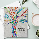 Rainbow Colored Tree of Life Planner<br><div class="desc">This unique Planner is decorated with a rainbow colored Tree of Life mosaic on a pale gray background.
The original design was made using tiny pieces of brightly colored glass.
Customize it with your name and year.
Original mosaic © Michele Davies.</div>