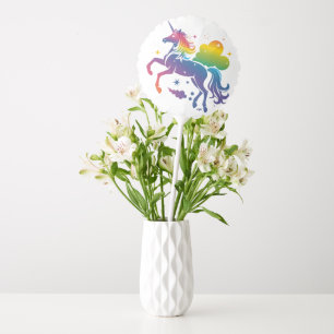 Rainbow colored unicorn design balloon