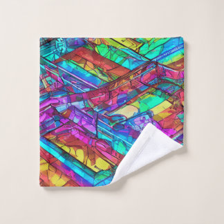 Rainbow Colored Wash Cloth