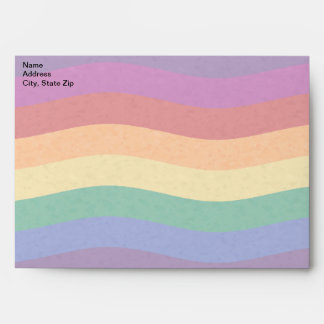 Rainbow Colored Wavy Lines Envelope
