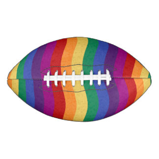 Rainbow Colored Wavy Lines Football