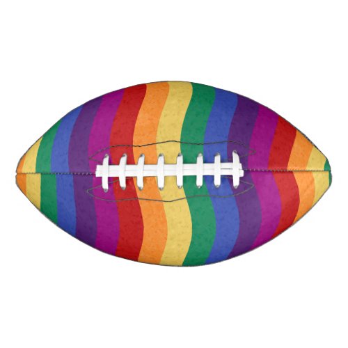 Rainbow Colored Wavy Lines Football