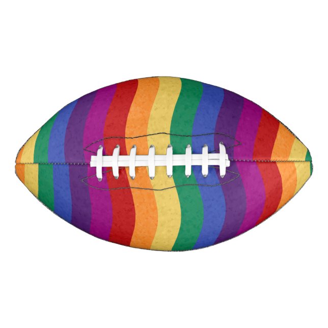Rainbow Colored Wavy Lines Football (Front)