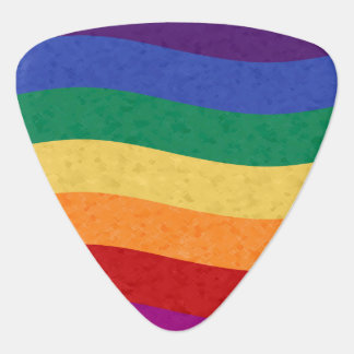 Rainbow Colored Wavy Lines Guitar Pick