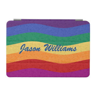 Rainbow Colored Wavy Lines iPad Mini Cover