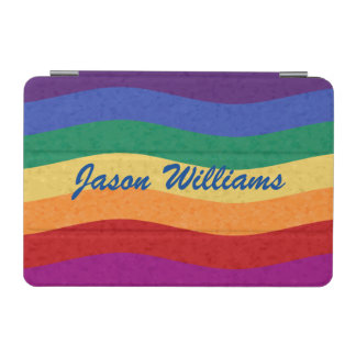 Rainbow Colored Wavy Lines iPad Mini Cover