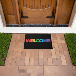 Rainbow Colored Welcome Mat