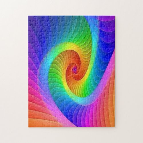 Rainbow Colorful Abstract Design Difficult Jigsaw Puzzle