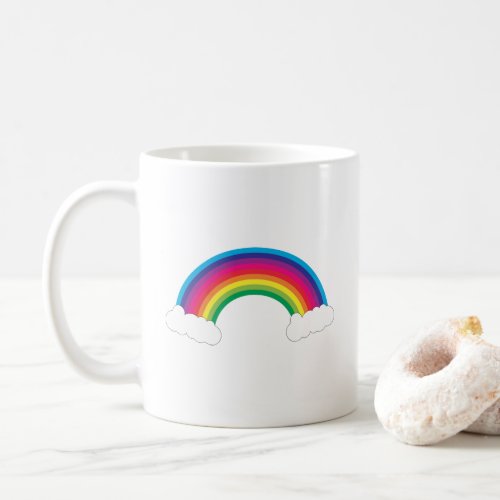Rainbow Colorful and White Clouds Coffee Mug