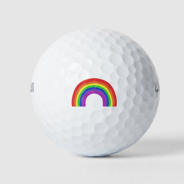 Rainbow colorful art golf balls (Front)
