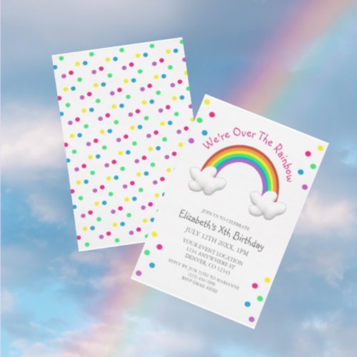 Rainbow Colorful Birthday Invitation