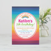 Rainbow Colorful Birthday Party Invitation (Standing Front)