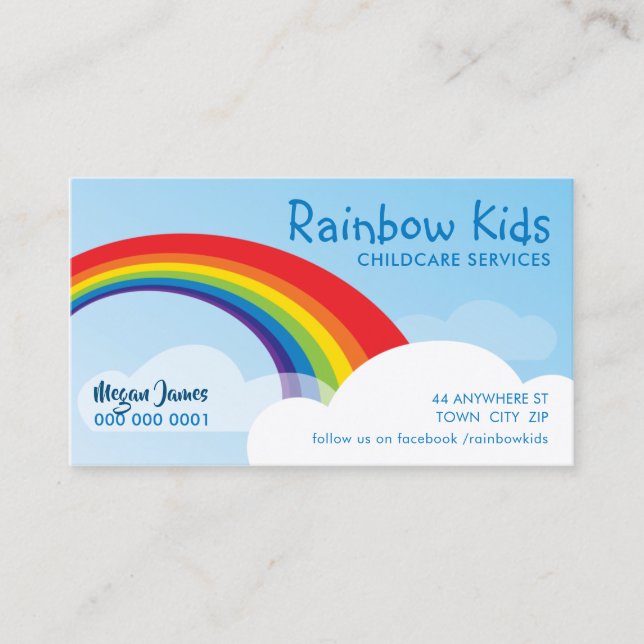 RAINBOW colorful bold modern illustration Business Card (Front)