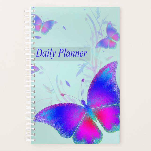 Rainbow Colorful Butterflies Planner (Front)