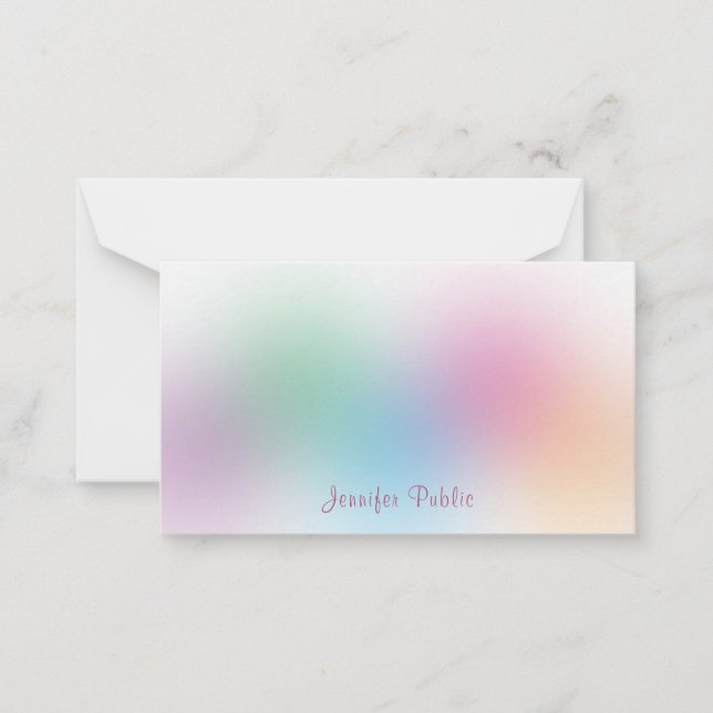 Rainbow Colorful Calligraphy Monogram Template (Front)