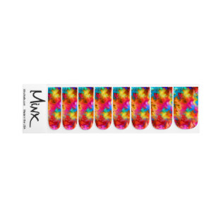 rainbow colorful design minx nail art