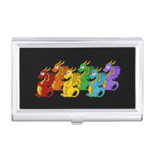 Rainbow colorful dragons cartoon business card case