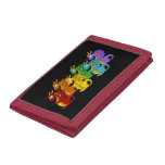 Rainbow colorful dragons cartoon  trifold wallet