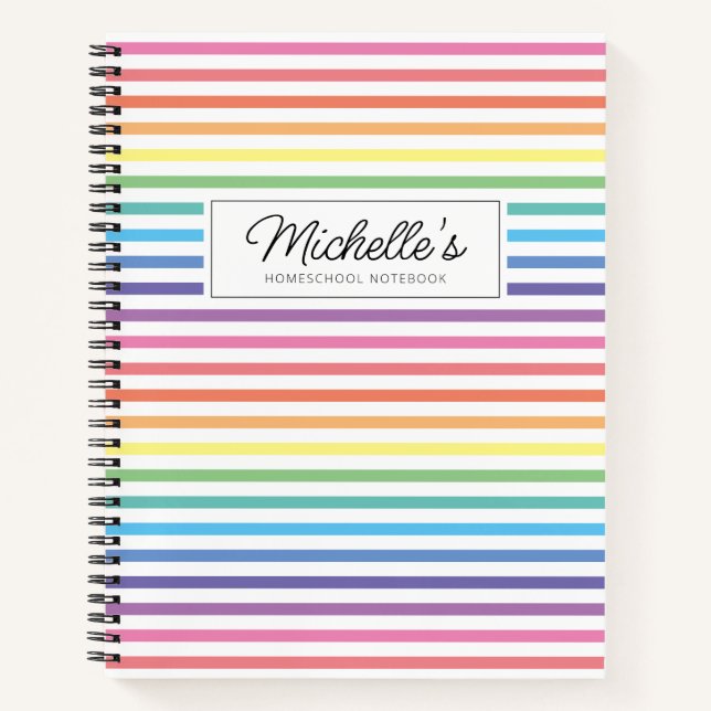 Rainbow Colorful Homeschool Copy Work Notebook (Front)