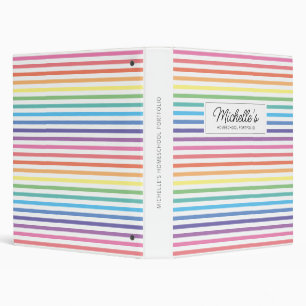 Rainbow Colorful Homeschool Portfolio Binder