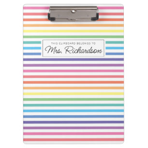 Rainbow Colorful Homeschool Teacher Clipboard