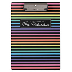 Rainbow Colorful Homeschool Teacher Clipboard