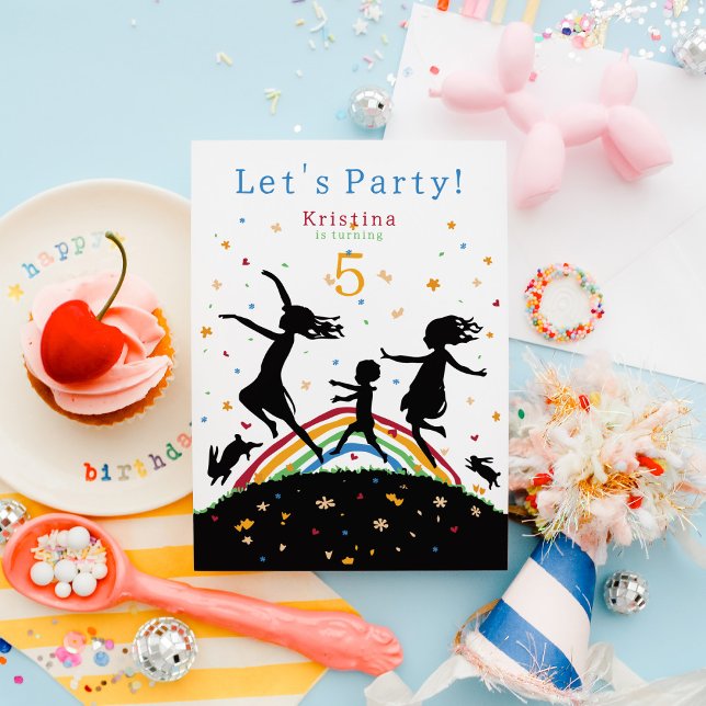 Rainbow Colorful Kids Birthday Fun Invitation (Creator Uploaded)