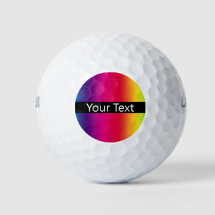 Rainbow Colorful Message  Golf Balls