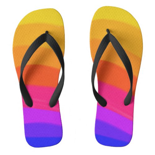 Rainbow Colorful Mountain Flip Flops