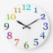 rainbow colorful numbers wall clock