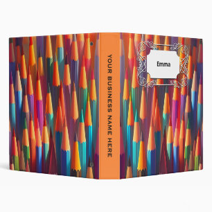 Rainbow Colorful Pencil Palette Watercolor 3 Ring Binder