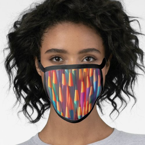 Rainbow Colorful Pencil Palette Watercolor Face Mask