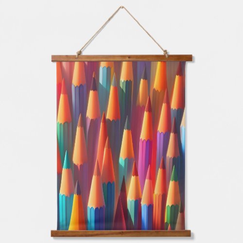 Rainbow Colorful Pencil Palette Watercolor Hanging Tapestry