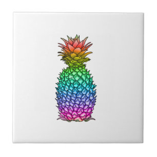 Rainbow Colorful Pineapple Ceramic Tile