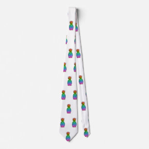 Rainbow Colorful Pineapple Neck Tie
