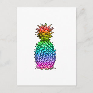 Rainbow Colorful Pineapple Postcard