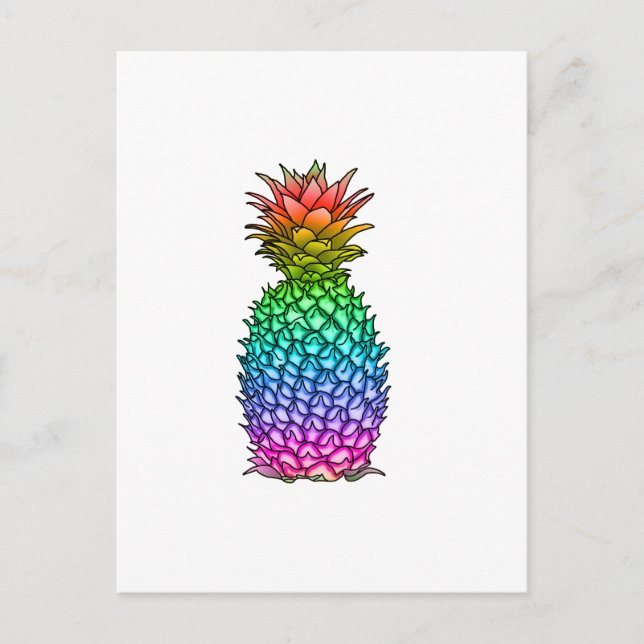 Rainbow Colorful Pineapple Postcard (Front)