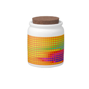 Rainbow Colorful Polka Dots Abstract Art Candy Jar
