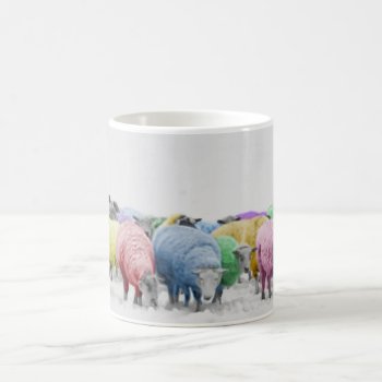 Rainbow Colorful Sheeps Coffee Mug by storechichi at Zazzle