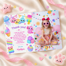 Rainbow Colorful Squishy Girl Birthday Photo