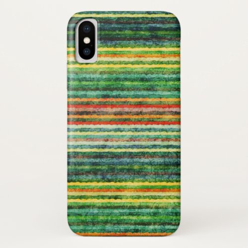 Rainbow Colorful Stripes Grunge iPhone X Case
