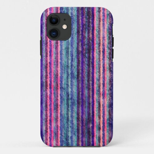 Rainbow Colorful Stripes Grunge Textures 2 iPhone 11 Case
