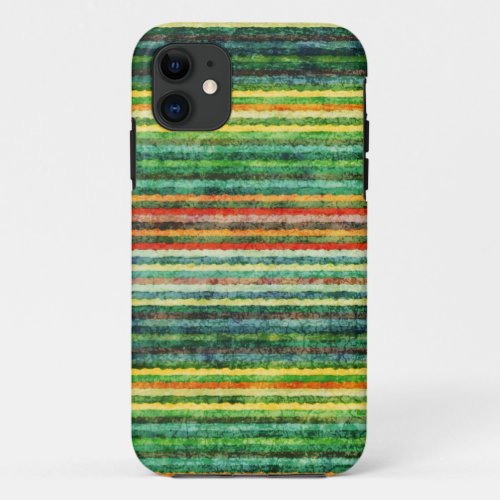 Rainbow Colorful Stripes Grunge Textures 4 iPhone 11 Case